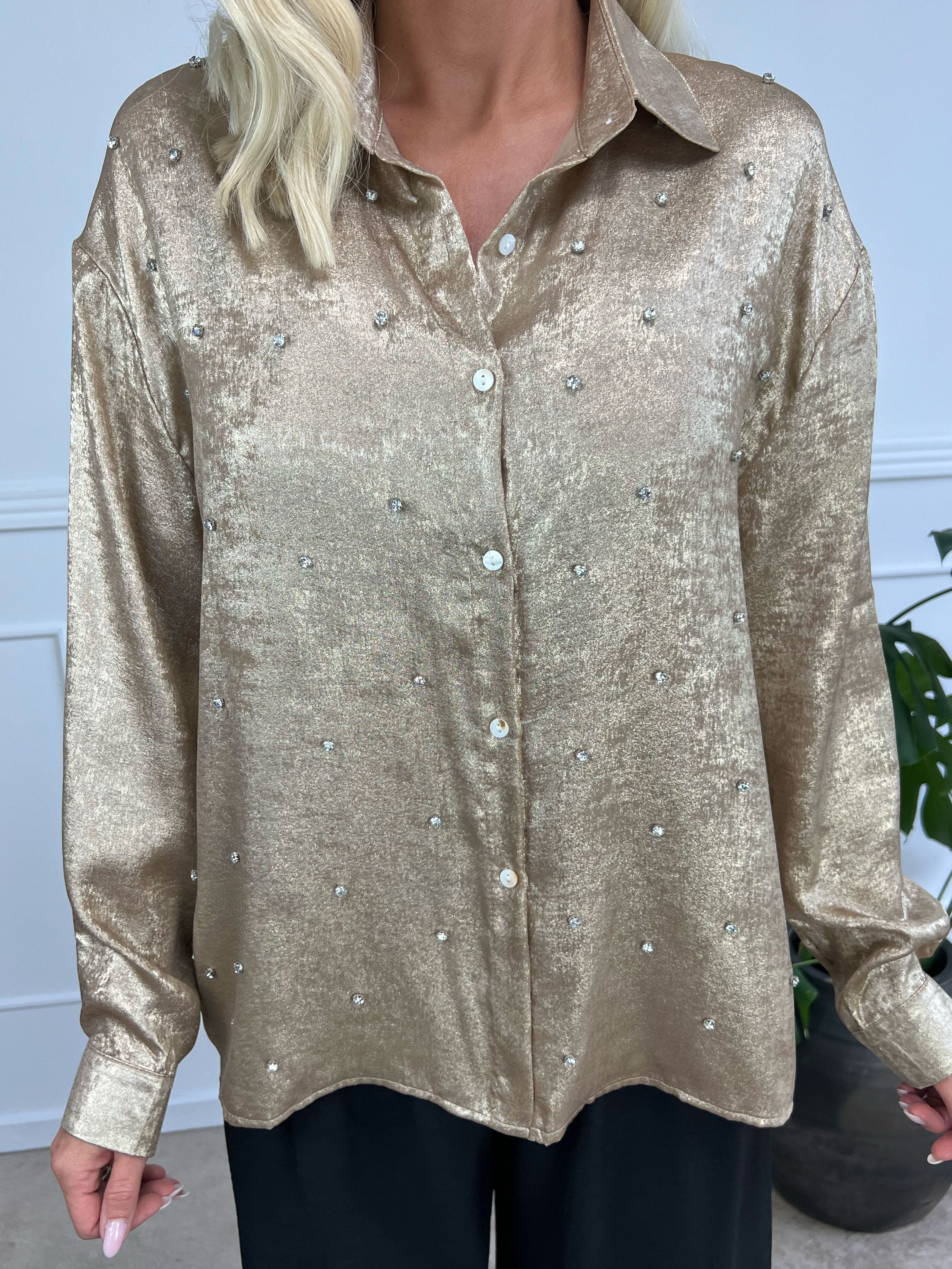 Isabel - Shiny skjorta med strass